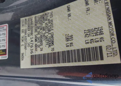 2011 Nissan Altima 2.5 S z USA, uszkodzony, nr VIN 1N4AL2EP4BC147636